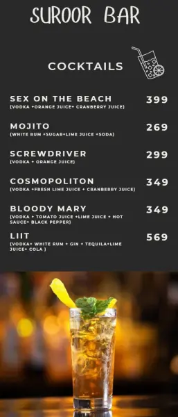 SUROOR BAR MENU 2