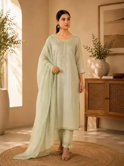  6 Green handwork suit  - UNNATI NX HOSIERY & FASHION