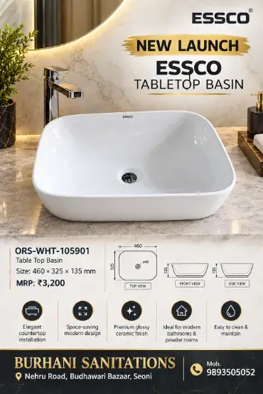 Essco Table Top Basin - BURHANI SANITATIONS