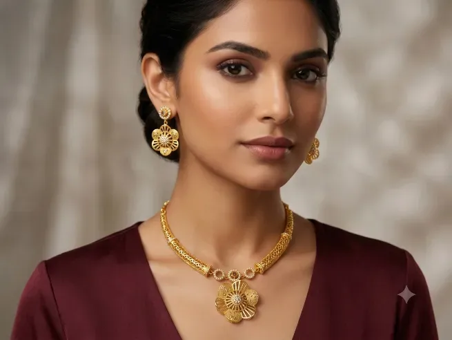 On garm gold harset - VAISHANVI JEWELLERY