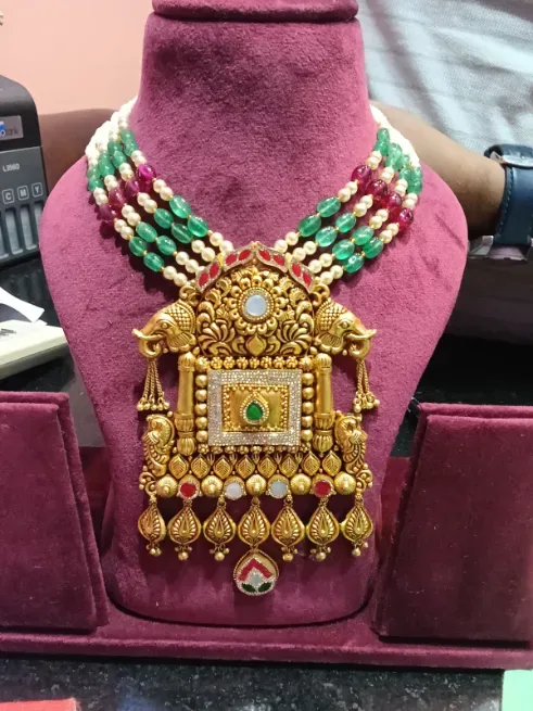 Antique long set - TARA SHREE JEWELLERS