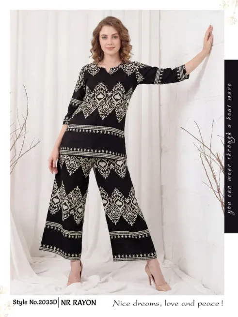 2033 reyon co-ord set - UNNATI NX HOSIERY & FASHION