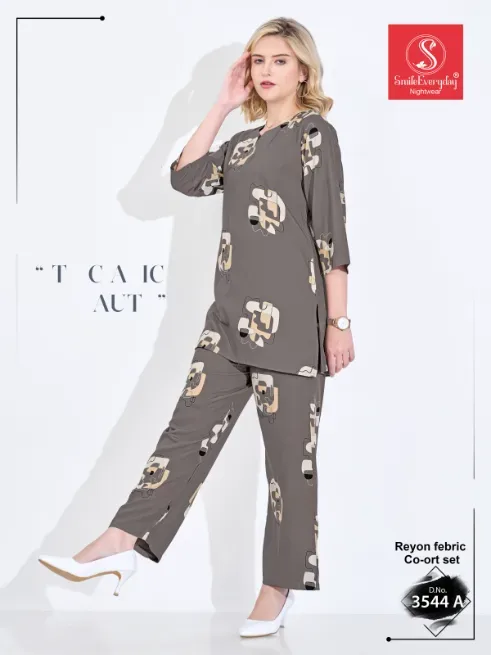3544 reyon co-ord set  - UNNATI NX HOSIERY & FASHION