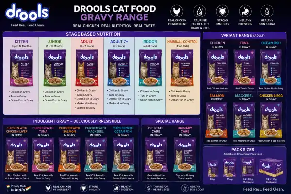 DROOLS CAT GRAVY ALL RANGE - RAJAN PET SHOP