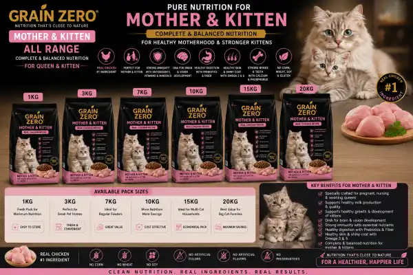 GRAIN ZERO MOTHER AND KITTEN ALL RANGE - RAJAN PET SHOP
