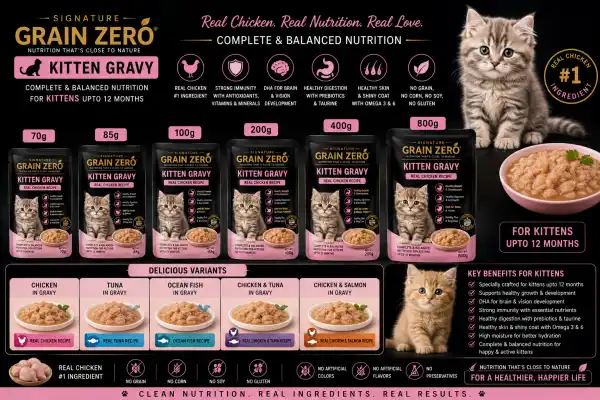 GRAIN ZERO KITTEN GRAVY ALL RANGE - RAJAN PET SHOP