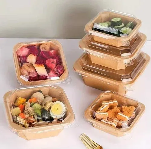 1000ml brown kraft paper square container  - DAGA DISPOSAL