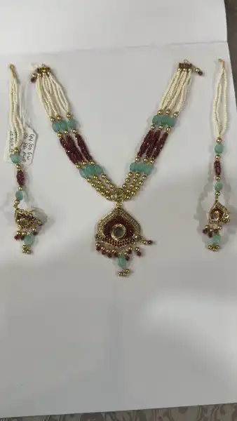 Long Necklace Set Jadau Moti - RAM SWAROOP MOTI LAL AGRAWAL JEWELLERS