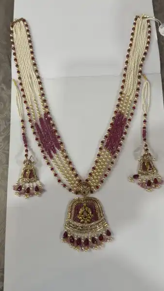 Long Necklace Set Jadau Moti - RAM SWAROOP MOTI LAL AGRAWAL JEWELLERS