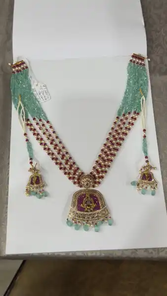 Long Necklace Set Jadau Moti - RAM SWAROOP MOTI LAL AGRAWAL JEWELLERS