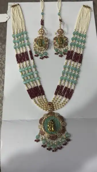 Long Necklace Set Jadau Moti - RAM SWAROOP MOTI LAL AGRAWAL JEWELLERS