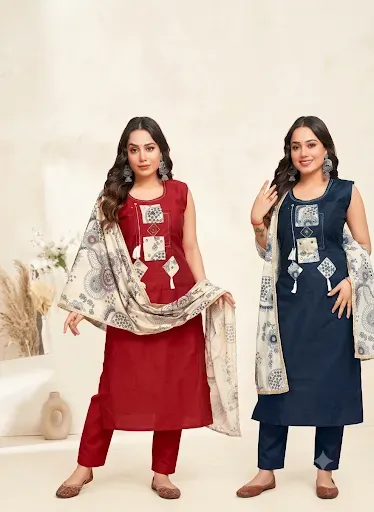 Sleeveless kurti and plazo set - LEMON CREATION