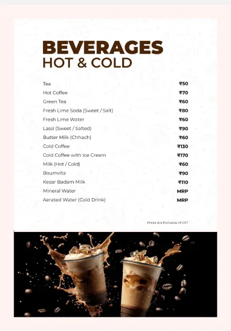 MENU - HOTEL SHRIDHAR INN
