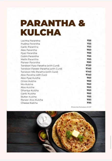MENU - HOTEL SHRIDHAR INN