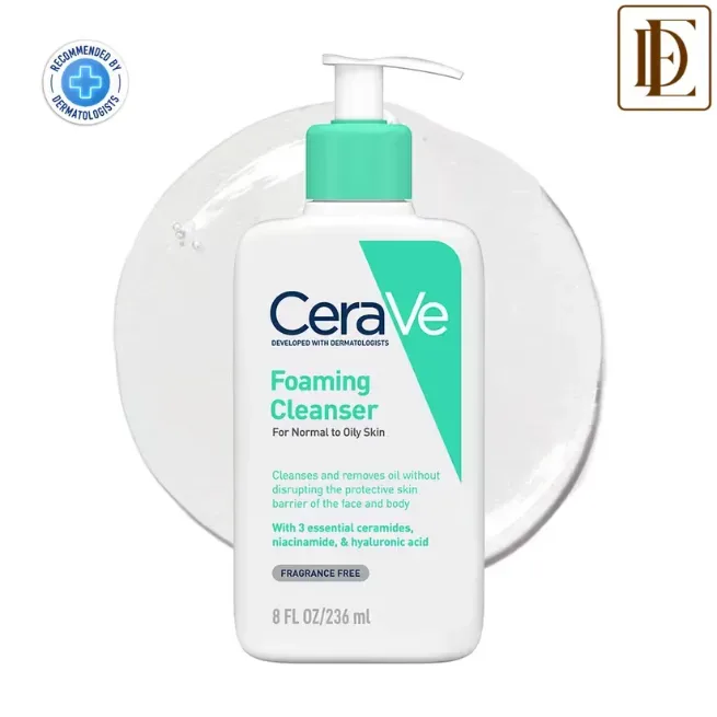 CeraVe Foaming Cleanser Face Wash For Oily Skin with Hyaluronic Acid, Ceramides & Niacinamide - 236ml - DURGA EMPORIUM