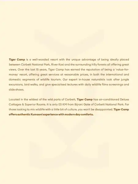  - THE TIGER CAMP
