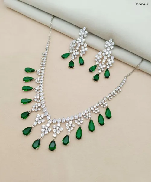 Fancy Silver necklace - DAGINA JEWELLERS
