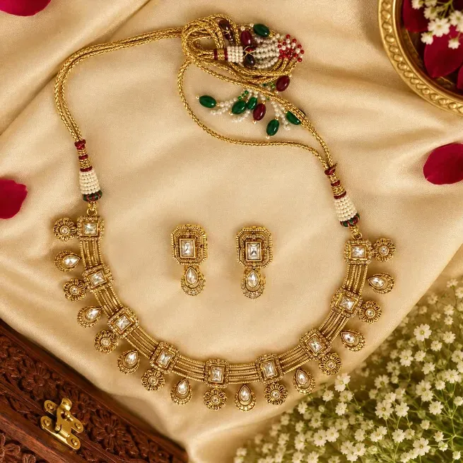 Kundan necklace - ARIHANT FASHION JEWELLERY