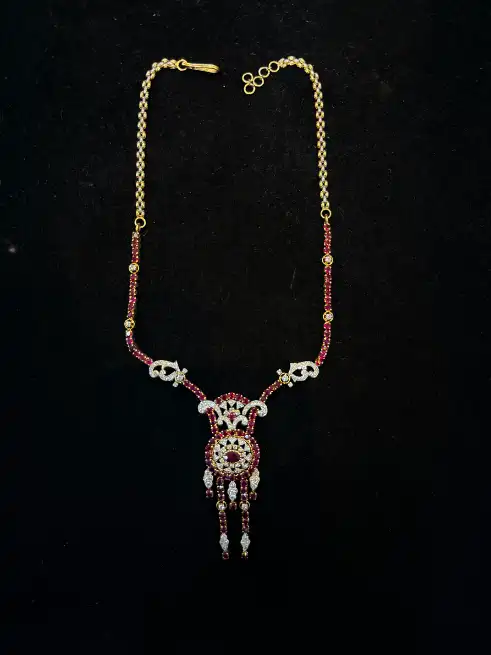 RUBY & DIAMOND STUDDED NECKLACE - SATISH CHANDRA SHIVAM KUMAR SARRAF
