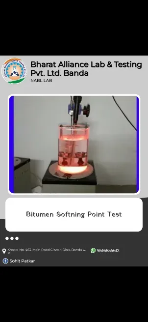 Bitumen Softing Point Test - BHARAT ALLIANCE LAB & TESTING PVT. LTD.